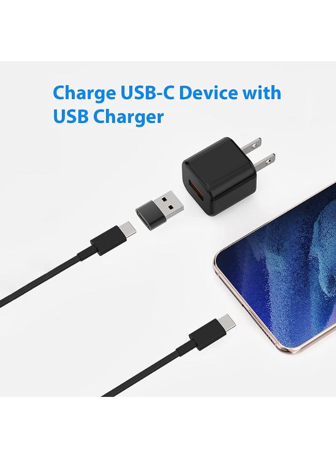 طقم محولات USB عالمية قطعتين (لون أسود): محول من USB-A إلى Type-C ومحول Type-C إلى USB-A - يدعم نقل البيانات والشحن السريع بقوة 12 فولت 3 أمبير - Image 5